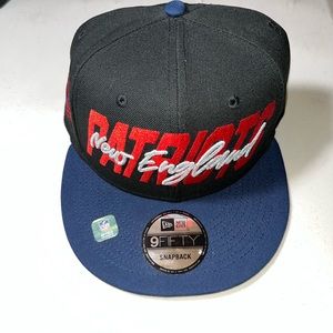 Men's New England Patriots New Era Black/Navy NFL Draft 9Fifty Adjustable Hat